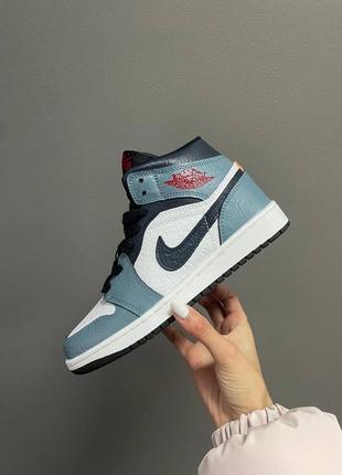 Кроссовки nike air jordan 1 retro «&nbsp;paper blue&nbsp;»9 фото