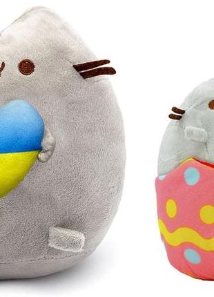 Набор мягких игрушек пушин кэт pusheen cat s&t с сердцем 21х25см и кот в яйце 18х15см (vol-10453)