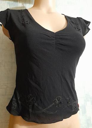 Топік із вишивкою бісером та паєтками mexx р 44