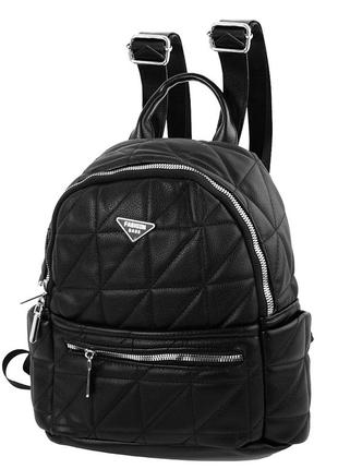 Женский рюкзак из кожзама черный valiria fashion oda58-3-black