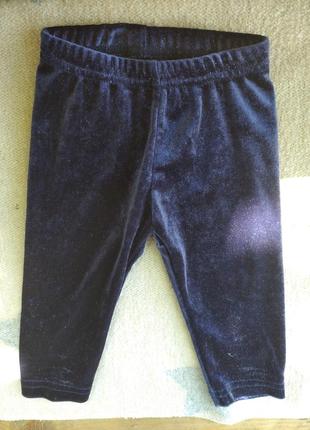 Велюровые штанишки для малышки до 9 месяцев1 фото