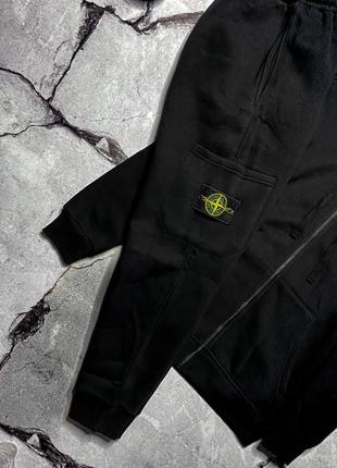 Спортивний костюм stone island зимовий чорний2 фото