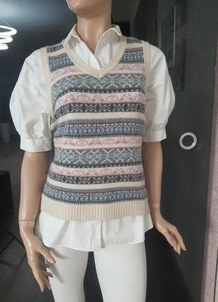 Жилет вовна безрукавка жилетка шерстяная