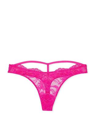 Трусики стрінги зі стразами shine strap cutout back lace thong panty very sexy fuschia frenzy