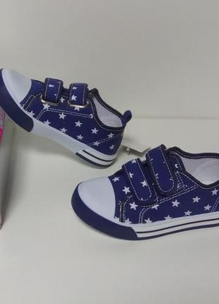Детские кеды для мальчика синие в звезды