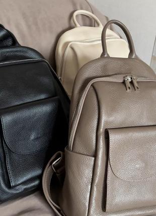 Кожаный рюкзак итальялия три цвета5 фото