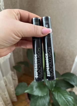 Об'ємна туш для вій avon supershock black illusion3 фото