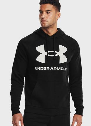 Under armour мужское черное худи ua rival fleece big logo hd