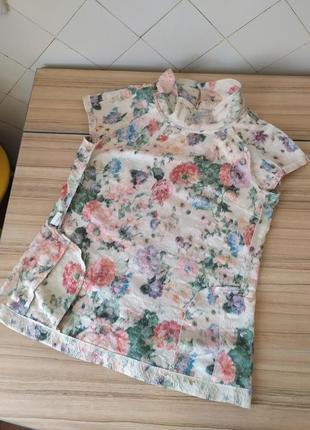 Бельгия.блуза с врезными карманами с цветочным рисунком.8 фото