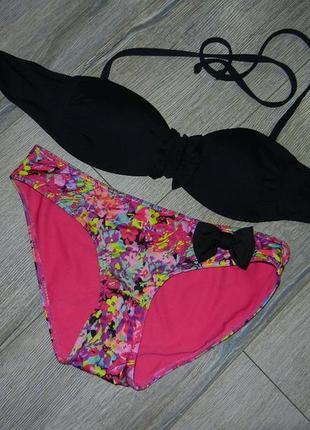 36/xs hunkemoller стильний роздільний купальник бандо, новий