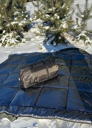 Спальник зимовий термо до -40 метровий зимовий спальник для суворої зими з капюшоном ботал олива, хакі7 фото