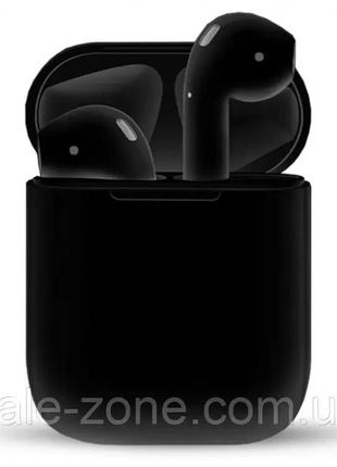 Бездротові сенсорні bluetooth навушники i12 tws з кейсом чорний