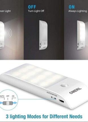 (series2-pack 1) omeril датчик руху світильник для шафи нічник, світильник з живленням6 фото