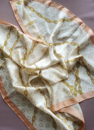 Атласный платок с интересным принтом, полиэстер,3 фото