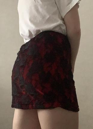 Классная юбка мини с кружевом💄3 фото