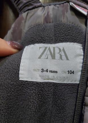 Зимний полукомбинезон от zara цвета хаки 3-4 года6 фото