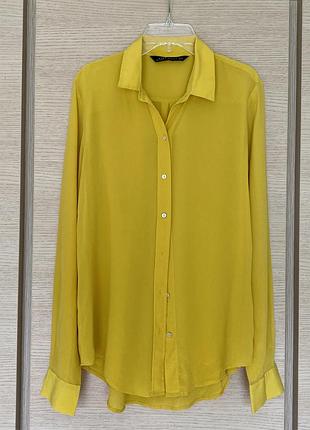 Яскрава соковита шовкова сорочка від zara розмір м
