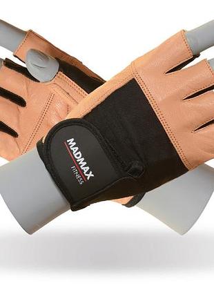 Рукавички для фітнесу спортивні тренувальні madmax mfg-444 fitness brown l dm-11