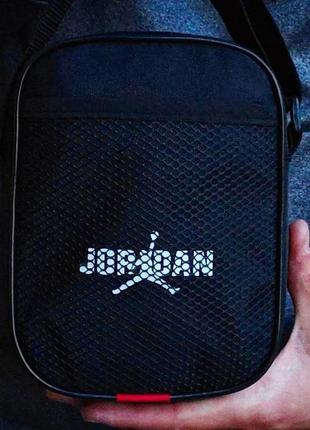 Стильний спортивний месенджер jordan set маленька чорна міська сумка через плече барсетка2 фото