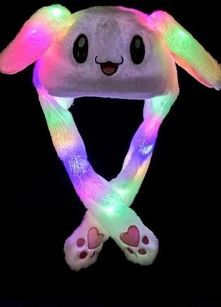 Шапка карнавальна зайчик що світиться з рухливими вушками