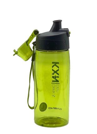 Пляшка спортивна для води пластикова для тренувань casno 580 мл kxn-1179 зелена dm-117 фото