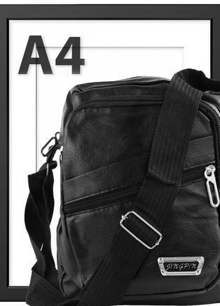 Чоловіча сумка барсетка зі шкірозамінника чорна valiria fashion 5detaa526-29 фото