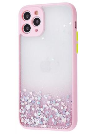 Чехол для apple iphone 11 pro с блестками розовый