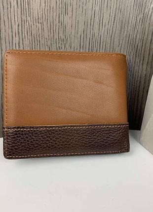 Мужской кожаный кошелек портмоне с ковбоем натуральная кожа коричневый4 фото