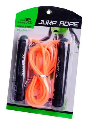 Скакалка тренировочная спортивная powerplay 4205 classic plus jump rope оранжевая (2,7m.) dm-112 фото