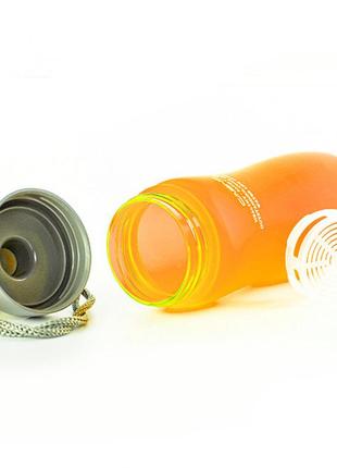 Бутылка спортивная для воды для тренировок casno 600 мл kxn-1116 оранжевая dm-117 фото