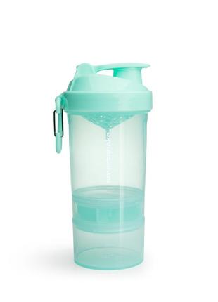 Пляшка шейкер спортивна універсальна для спортзалу smartshake original2go 600ml mint green (original) dm-119 фото