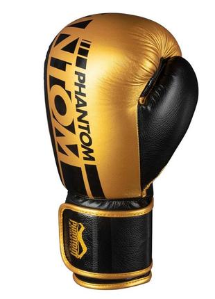 Боксерські рукавиці спортивні тренувальні для бокса phantom  elastic gold 16 унцій (капа в подарунок) dm-112 фото