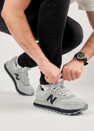 Мужские кроссовки new balance classic gray black, мужские кеды нью беленс серые. мужская обувь