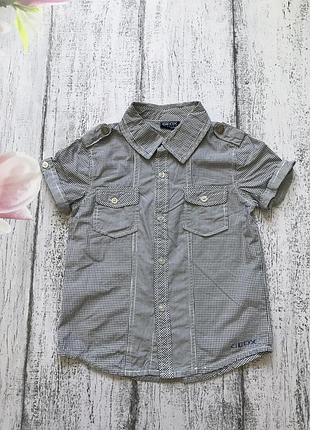 Крутая рубашка в клетку тенниска футболка geox 6 лет