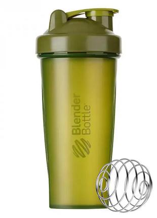 Шейкер спортивний з пружиною для спортивного харчування blenderbottle classic 28oz/820ml moss green  dm-112 фото