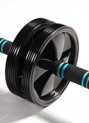 Колесо ролик для преса спортивний гімнастичний тренажер для преса u-powex ab (d18.5cm.) black dm-111 фото