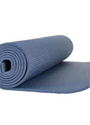 Килимок тренувальний для йоги та фітнесу powerplay 4010 pvc yoga mat темно-синій (173x61x0.6) dm-115 фото
