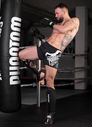 Боксерские перчатки спортивные тренировочные для бокса phantom black 16 унций (капа в подарок) dm-119 фото