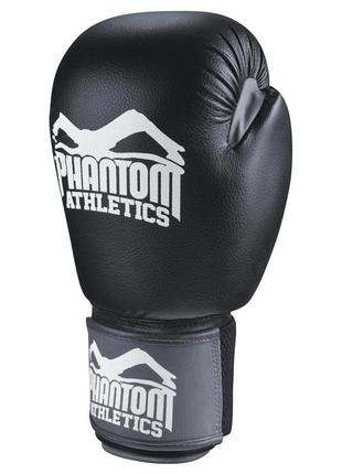 Боксерские перчатки спортивные тренировочные для бокса phantom ultra black 16 унций (капа в подарок) dm-113 фото