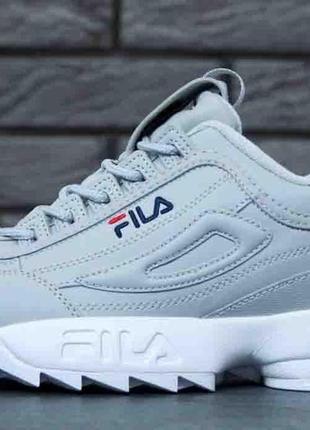 Жіночі кросівки Cropped fila disraptor 2 grey