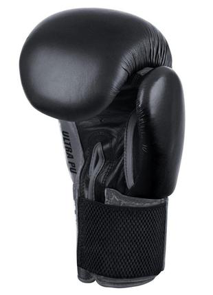 Боксерские перчатки спортивные тренировочные для бокса phantom ultra black 14 унций (капа в подарок) dm-114 фото