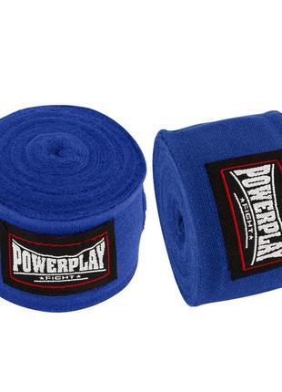 Бинти для бокса боксерські тренувальні спортивні для занять боксом powerplay 3046 сині (3м) dm-11
