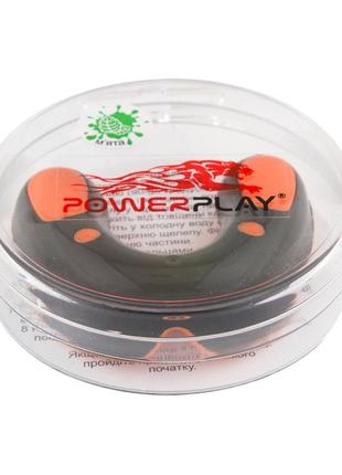 Капа для боксу захисна боксерський захист для єдиноборств powerplay sr оранжево-чорна зі смаком м'яти dm-113 фото