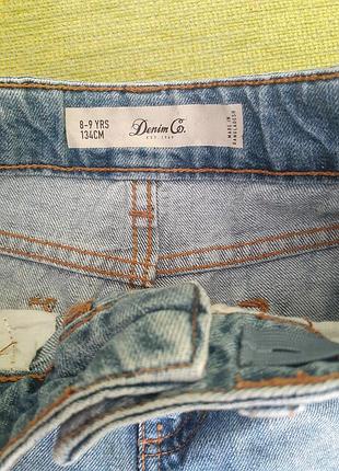 Классные джинсовые шорты с вышивкой 8-9 лет denim&co 3