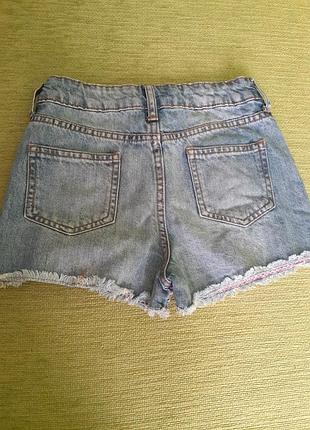 Классные джинсовые шорты с вышивкой 8-9 лет denim&co 4
