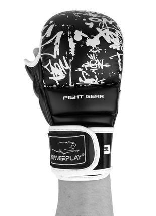 Перчатки для карате спортивные тренировочные для единоборств powerplay 3092krt черные-белые xs dm-114 фото