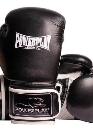 Боксерские перчатки спортивные тренировочные для бокса powerplay 3019 challenger черные 8 унций dm-11