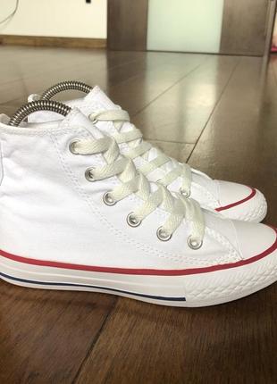 Высокие белые кеды converse (оригинал) р. 30 + респиратор в подарок