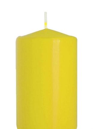 Набор свечей цилиндрических парафиновых ароматических 4 шт. цилиндр желтые (sw40/60-010) dm-112 фото