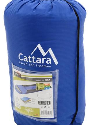 Спальный мешок одеяло для кемпинга и туризма (спальник) cattara "riga" 13403 синий 0-10°c dm-112 фото